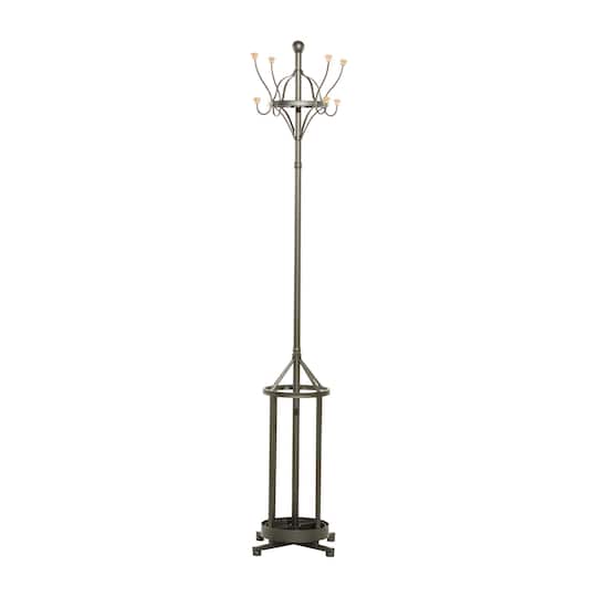 Black Metal Industrial Coat Rack, 19" x 77"